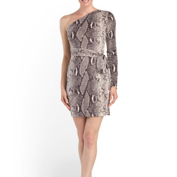Diane Von Furstenberg Coco Python Mini Dress - Picture 1 of 2